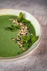 Plate of broccoli soup